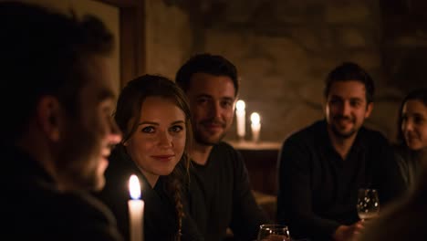 candlelit dinner with friends