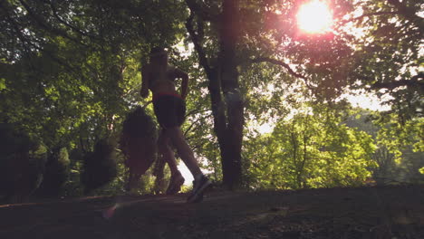 motivated sporty woman running