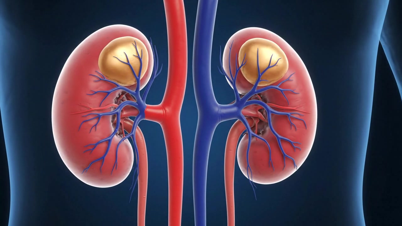 3D Medical Animation of Human Kidneys and Adrenal Glands