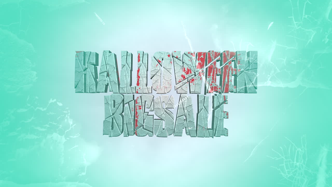 gran venta de halloween en textura de invierno con nieve y hielo