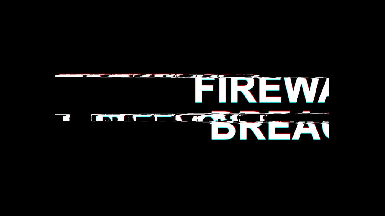 방화벽 침해 오류 효과 텍스트 디지털 tv 왜곡 4k 루프 애니메이션