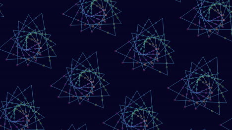 Rainbow-futuristic-triangles-pattern-with-neon-dots-and-lines