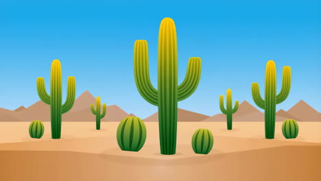 paisaje desértico con cactus