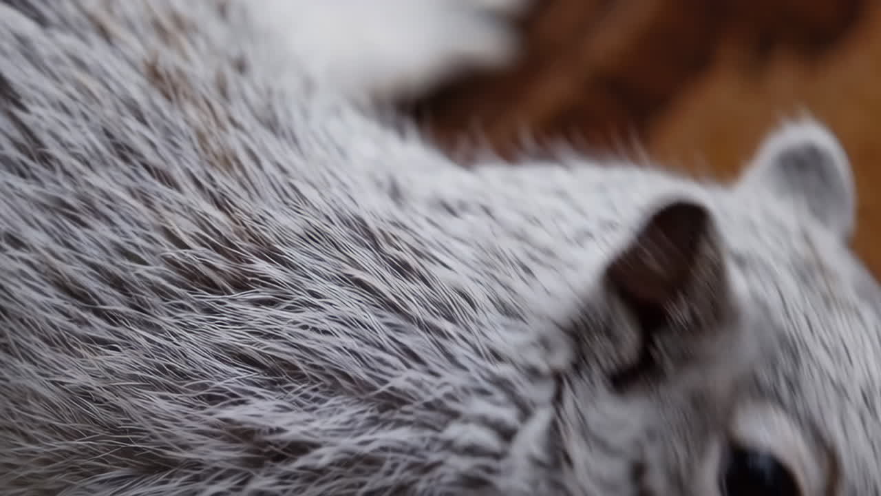Close-up of fur and wood grain