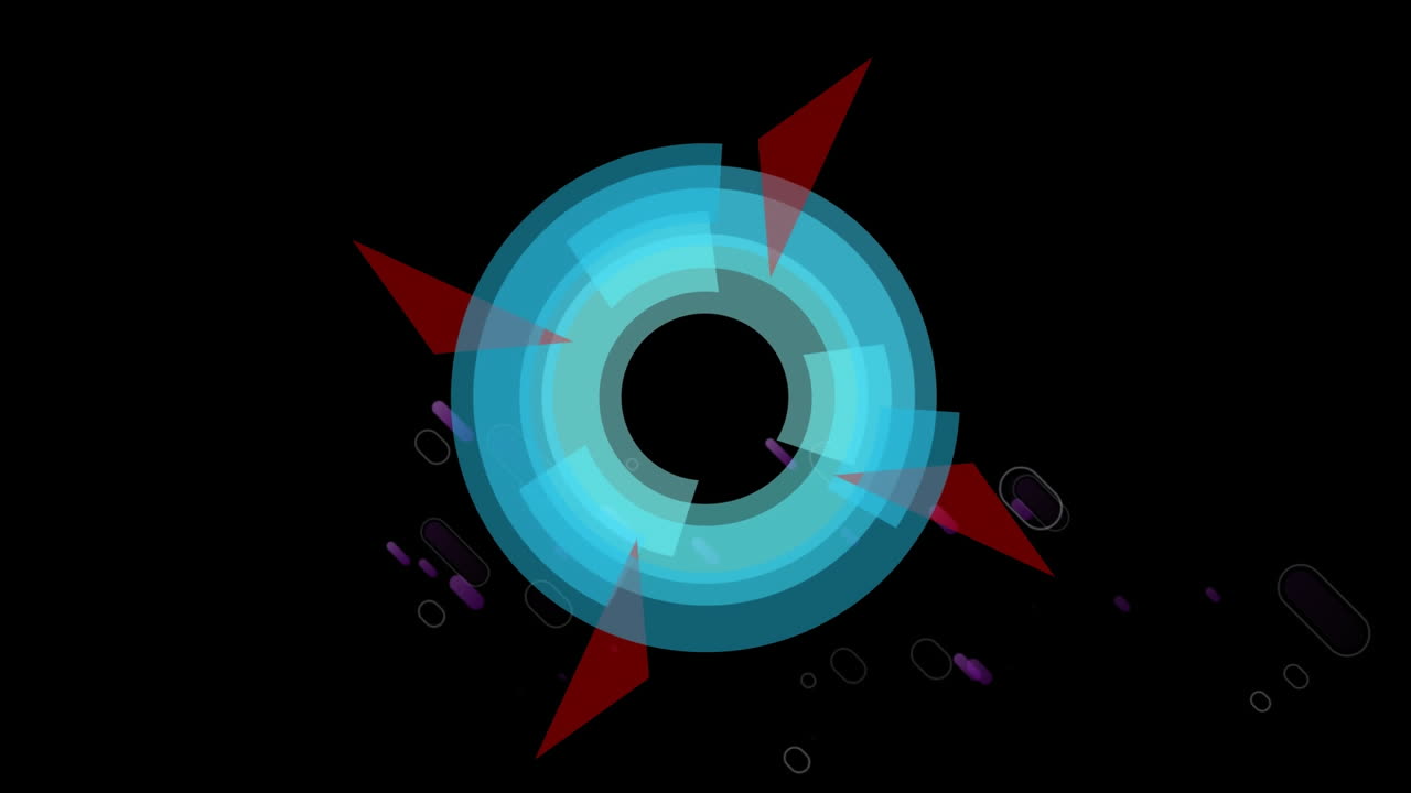 animación del escaneo del alcance sobre rastros de luz púrpura sobre fondo negro