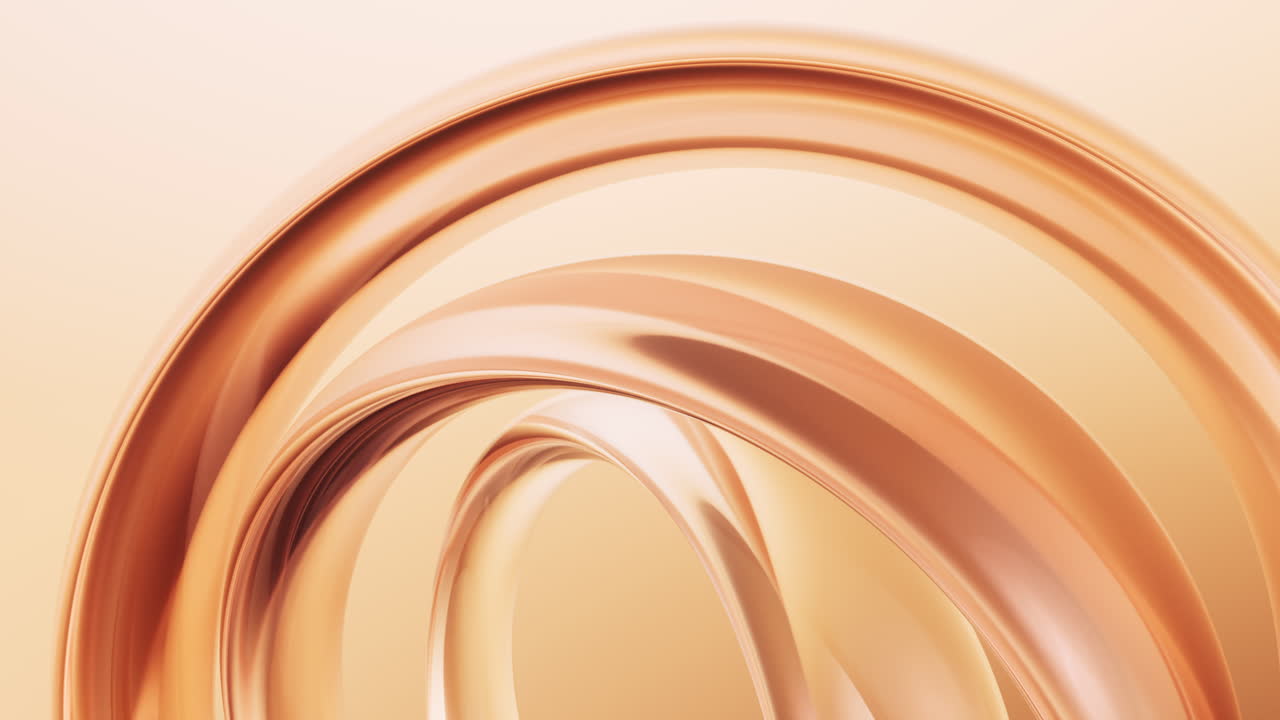 Sfondo con geometrie astratte a curve dorate, rendering 3D