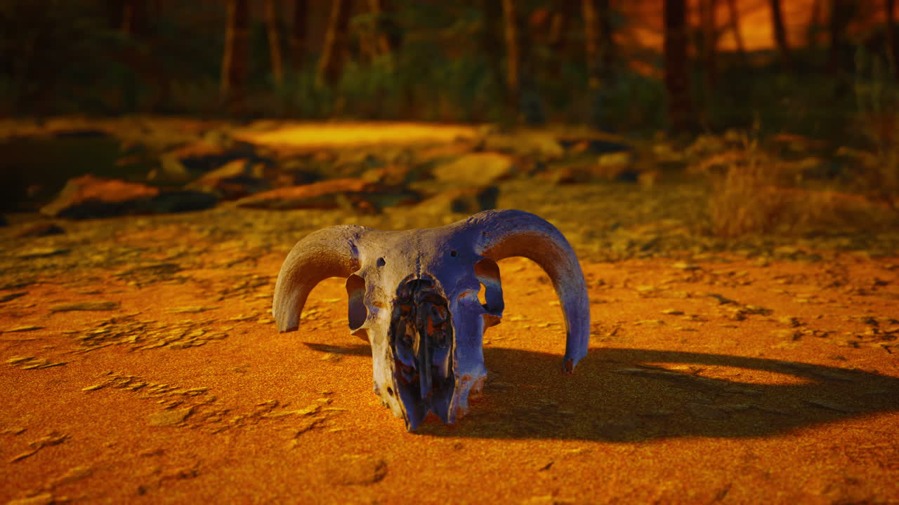 cráneo en el paisaje del desierto