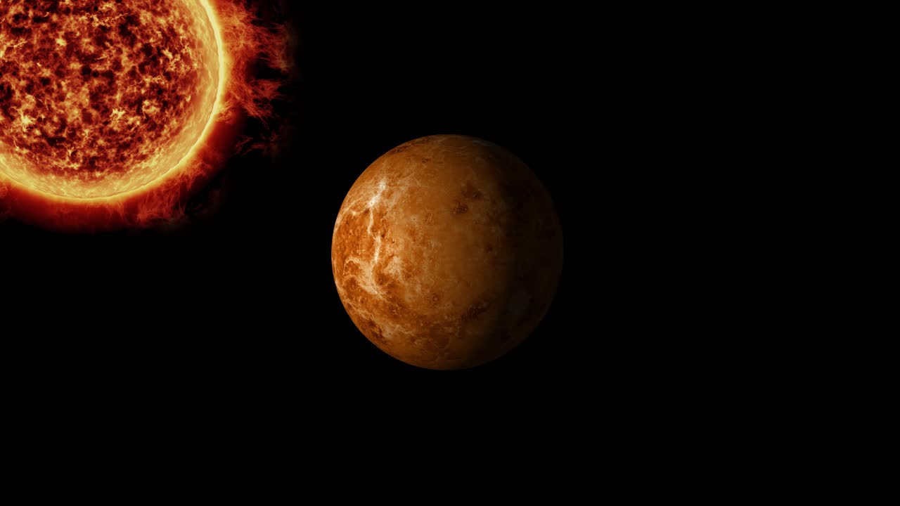 Animation der Venus, die vor der Sonne vorbeizieht