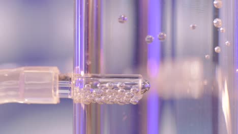 Close-up of Bubbles in a Glass Tube