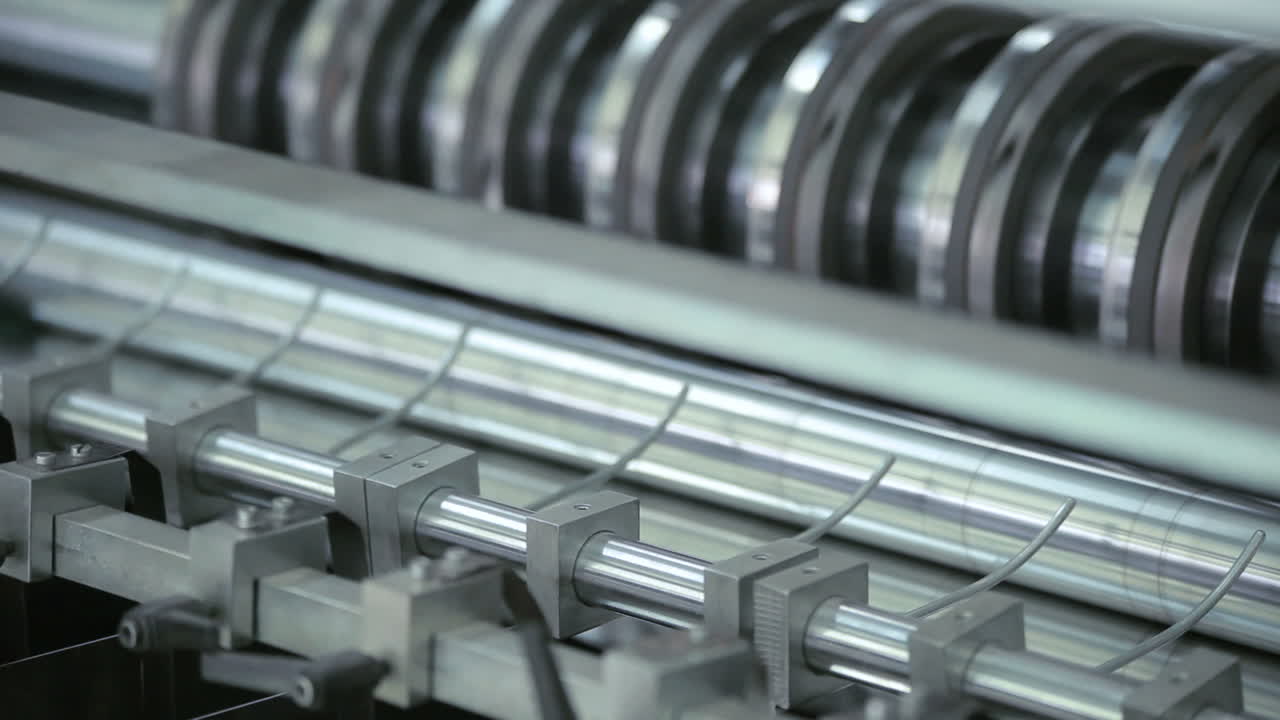 Macchina confezionatrice industriale. Apparecchiature di imballaggio in fabbrica. Macchinari per l'imballaggio.