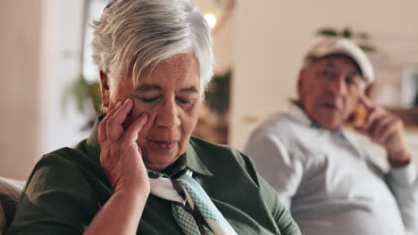 elderly couple arguing