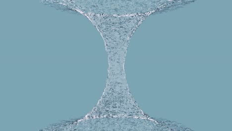 beautiful hyper realistic 3d animation of fresh flowing water in vortex or whirlpool shape with nice environmental ambient light reflections and isolated on sky blue background, 4k high quality, 3d render