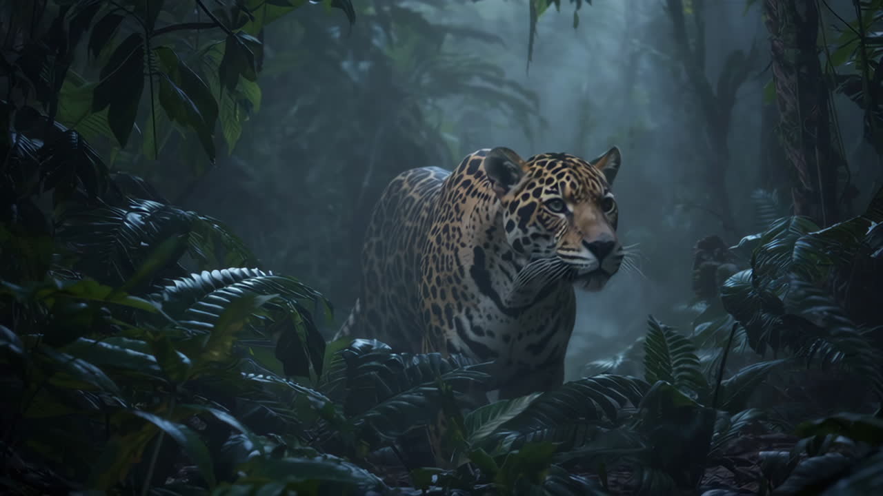Jaguar in the Misty Rainforest