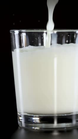 milk being poured into a glass