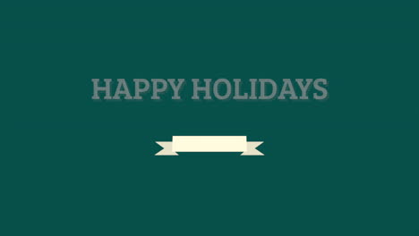 jolly greetings happy holidays card with green background and ribbon decor