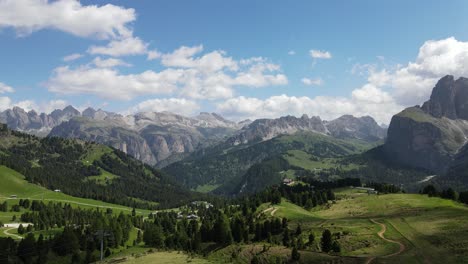 dolomites on a sunny day with clouds