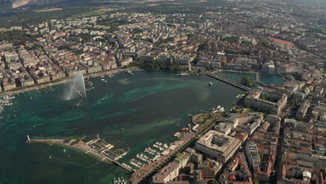 high aerial shot over la rade geneva