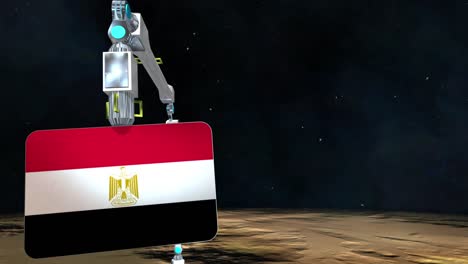 la placa de la bandera de egipto excavada en el planeta.