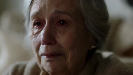 crying elderly woman