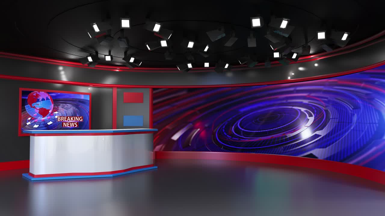 3D Sanal TV Stüdyosu Haber Döngüsü