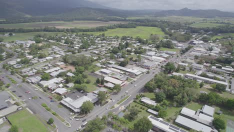 flying over mossman, rural town and locality in the shire of douglas, queensland, australia - drone shot