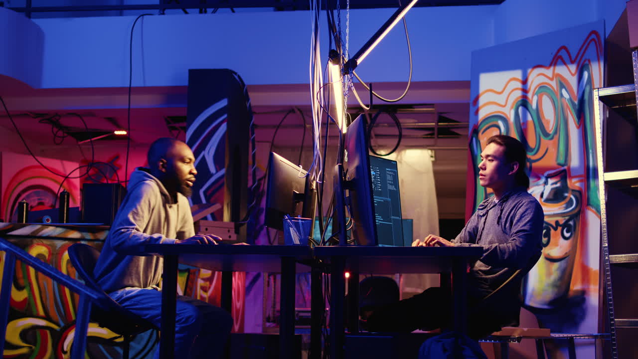 해커들은 비밀 본부를 떠나 집으로 돌아갑니다.