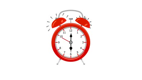 animation of vintage alarm clock ringing. animation with optional luma matte. alpha luma matte included. 4k video