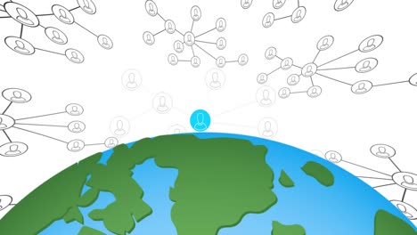 Animation-of-network-of-connections-with-people-icons-over-globe