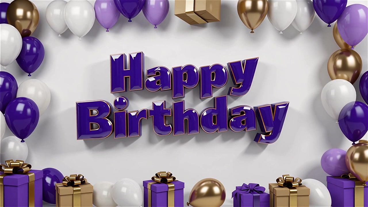 Sfondo di compleanno con palloncini e regali