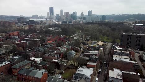 aerial - pittsburgh skyline - day