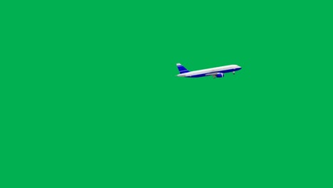 flying airplane motion graphics with green screen background