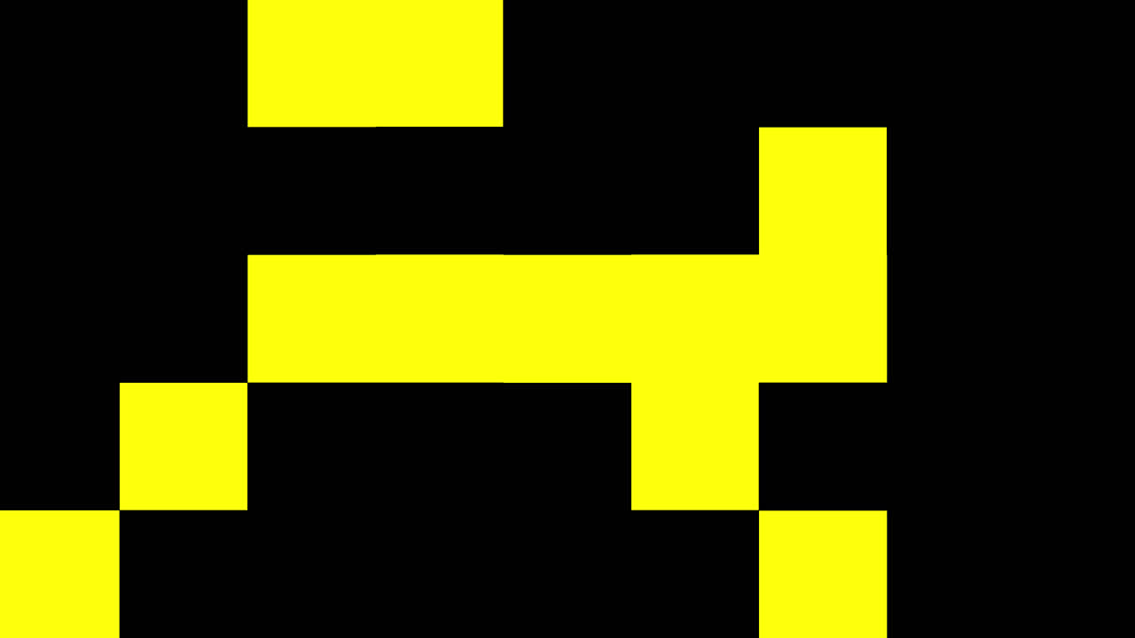 Dynamic Yellow Rectangles Filling Black Screen Animation