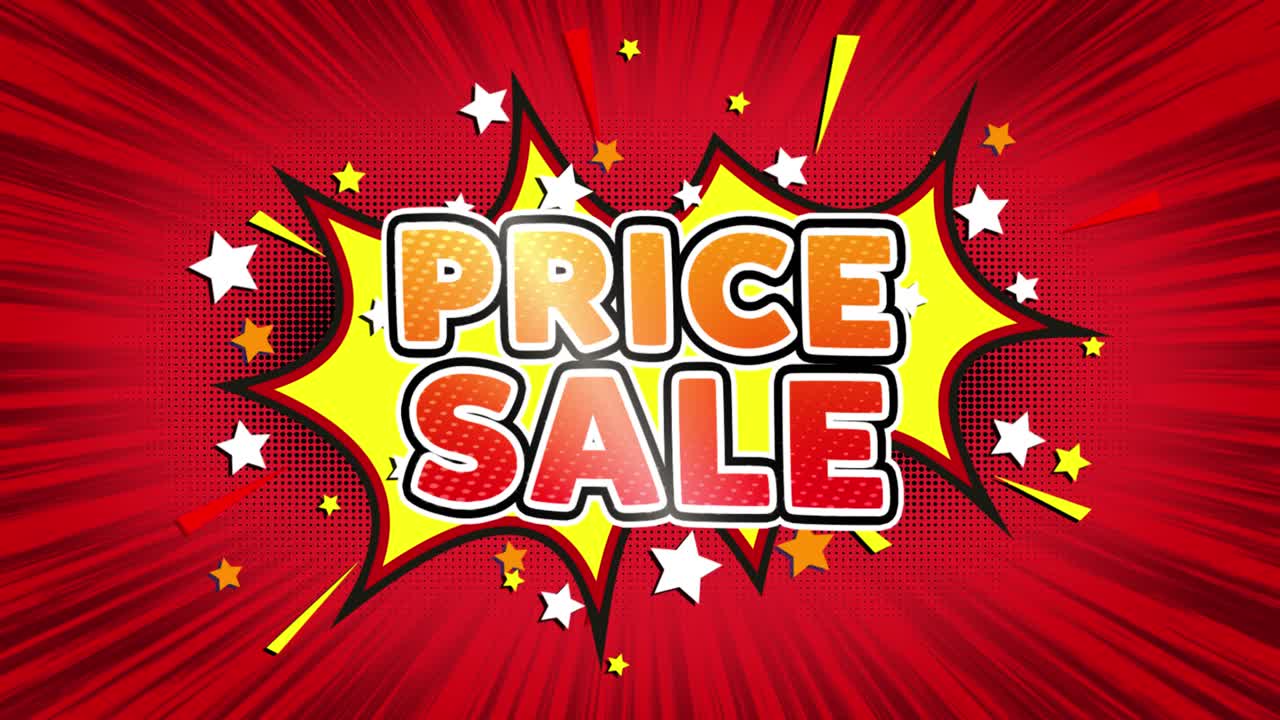 Price sale text pop art style expression retro comic bubble expression cartoon illustration sale