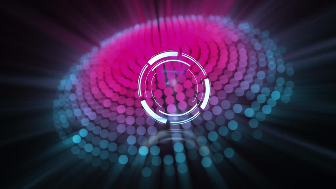 animazione della scansione del telescopio su punti luminosi