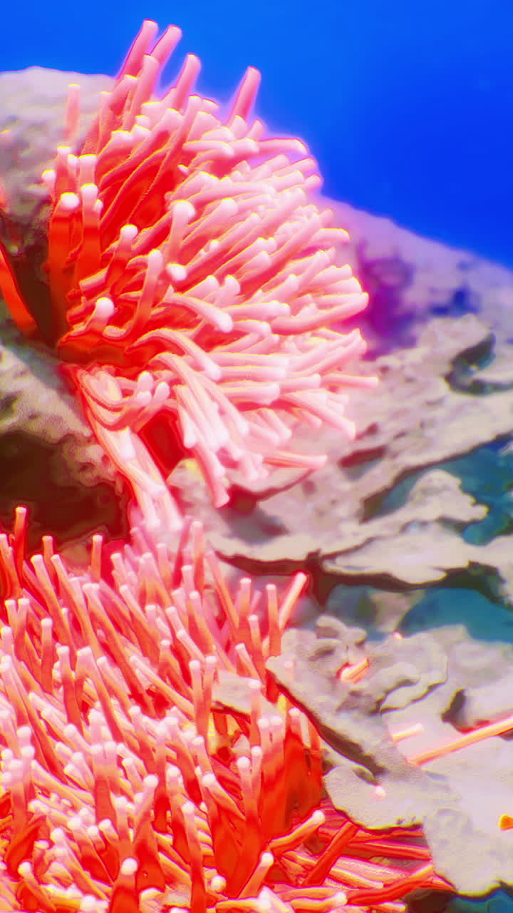 Barriera corallina sottomarina colorata, brulicante di vivace vita marina e pesci