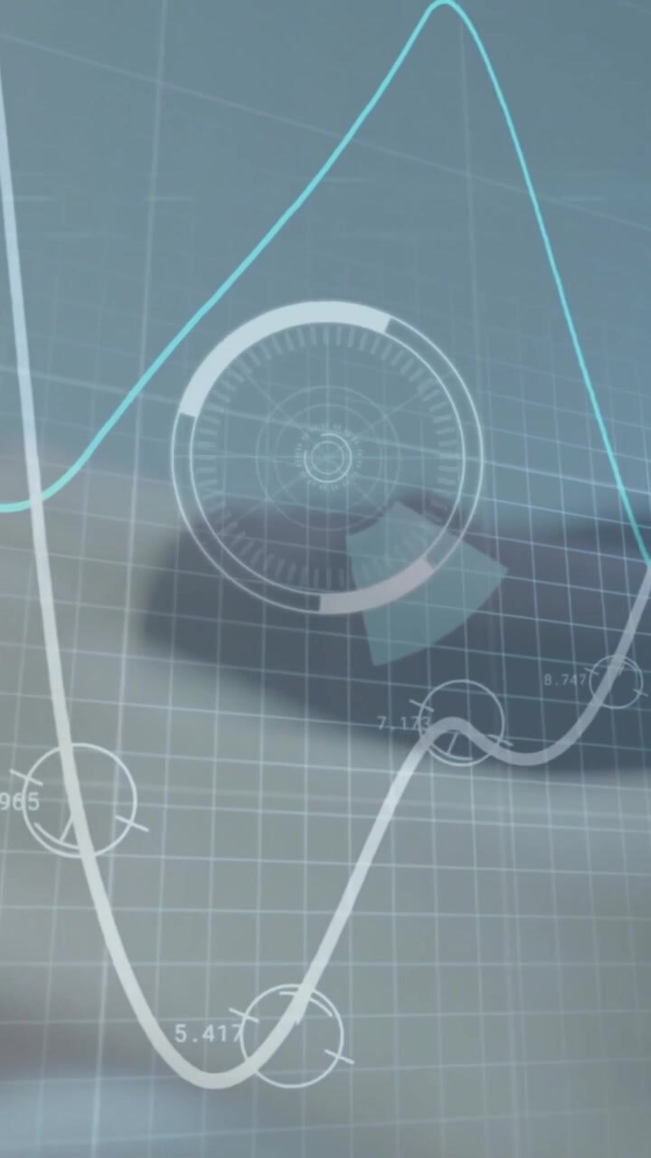 Animation of 5g text and financial data processing over caucasian businessman using laptop