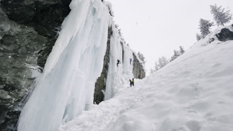 ice climbing in the mountains