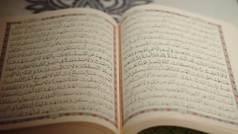 quran book close-up, praying, islamic religion. religious holiday ramadan, holy month. worship, making traditional prayer to god