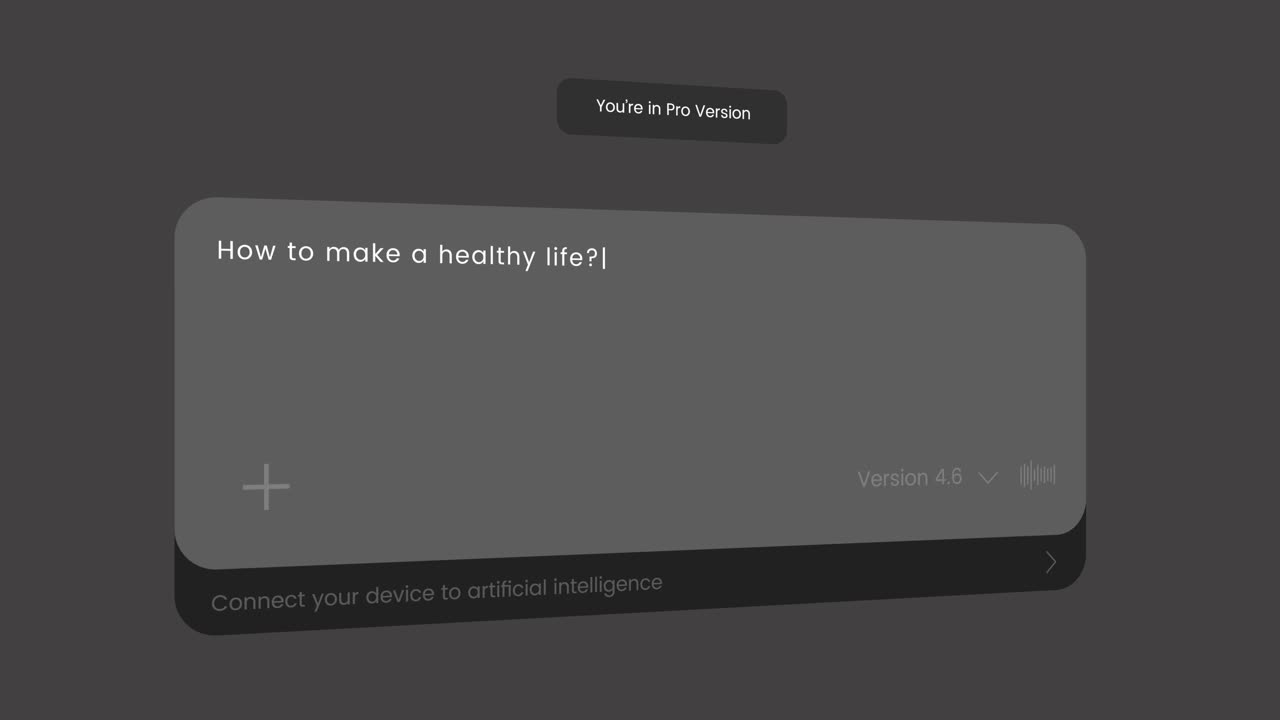 AI chat bot prompt interface animation isolated on grey background