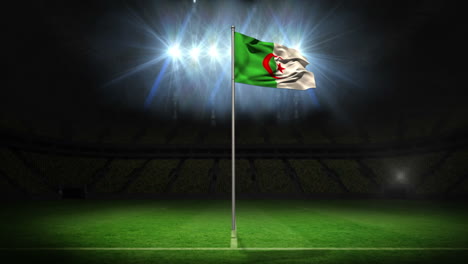 Algeria-national-flag-waving-on-flagpole