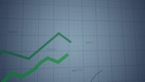 animación de líneas verdes y procesamiento de datos financieros sobre un fondo oscuro