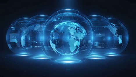 global digital network and data visualization