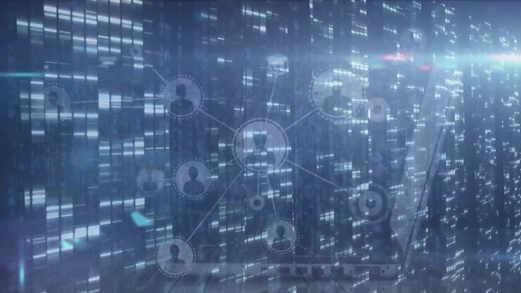 Animation of network of connections over binary coding