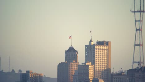 san francisco skyline on a sunny day as seen from the treasure island