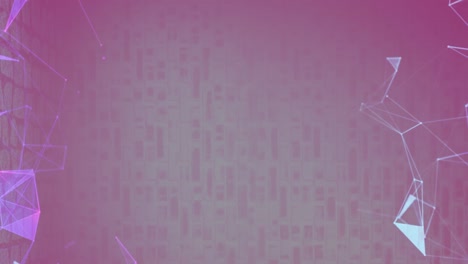 animación de redes de conexiones de plexo sobre un fondo púrpura
