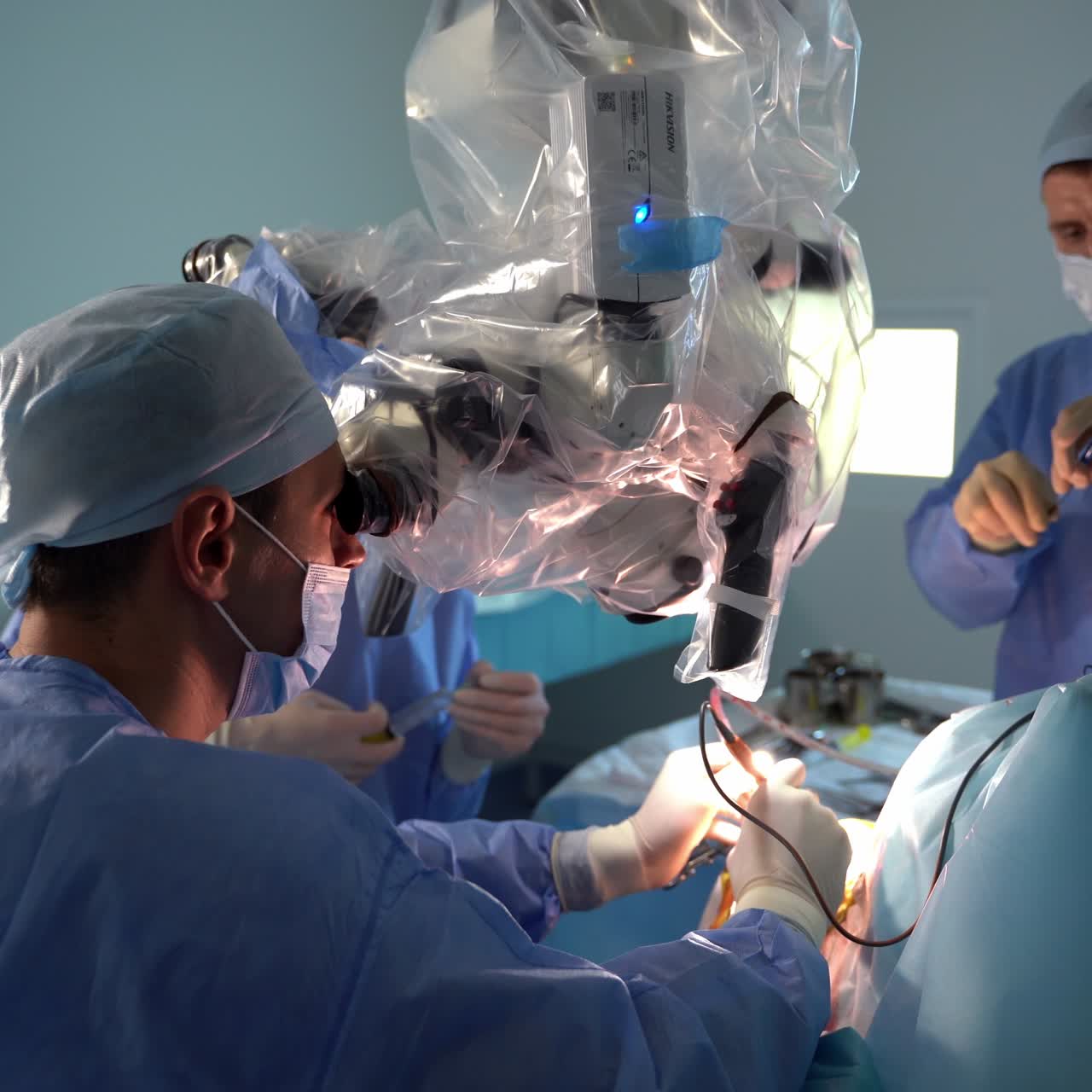 Group of neurosurgery specialists in emergency room. Modern healthcare surdical clinic