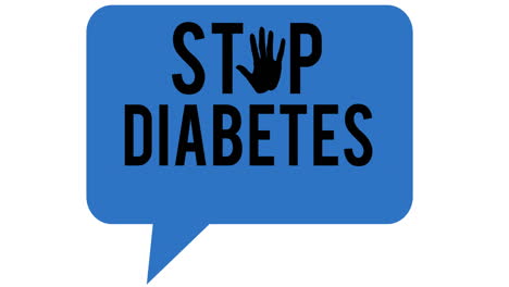 animation of stop diabetes text over white background