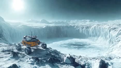 frozen landscape with rover