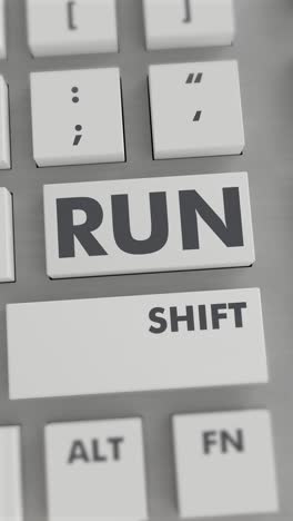 run button pressing on keyboard vertical video