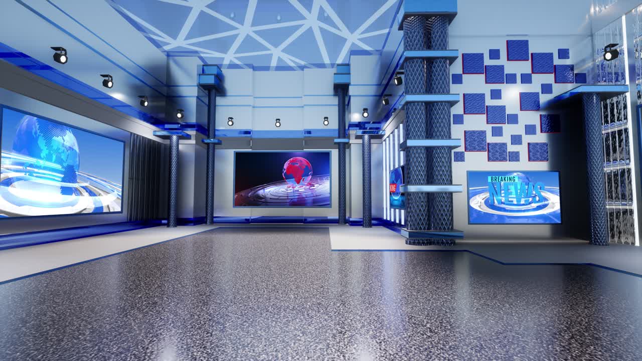 3D 가상 TV 스튜디오 뉴스